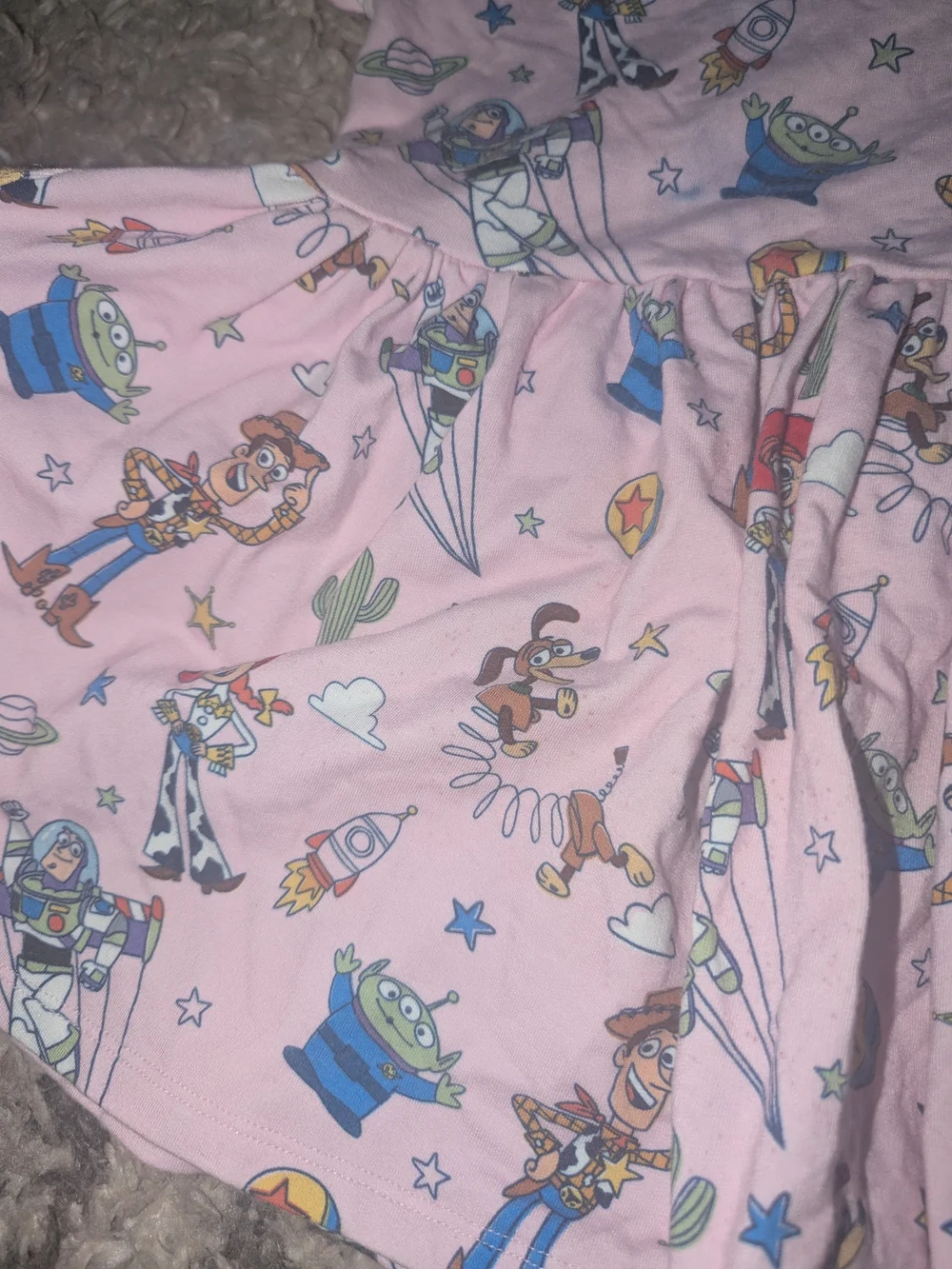 Little Sleepies Pink Toy Story Character Print Dress